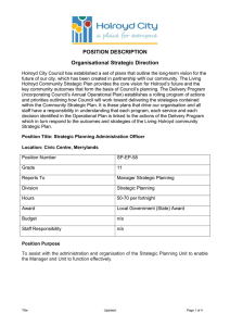 Job Description - Strategic Planning Administration Officer