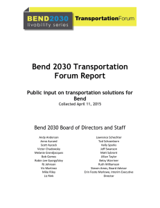 FINAL Bend 2030 Transportation Forum Report