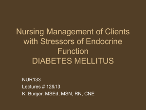 Nursing Management of Clients with Stressors of Endocrine