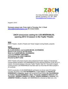 ZACH announces casting for LES MISéRABLES