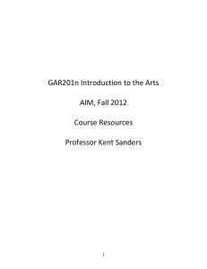 GAR201n Introduction to the Arts (AIM Fall 2012