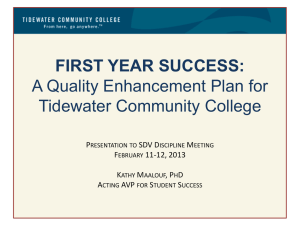first year success - Tidewater Community College