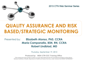quality assurance and risk based/strategic monitoring