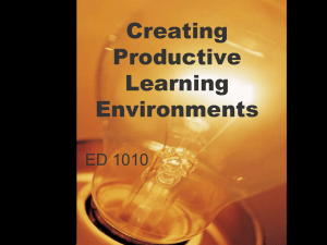 Chapter 11 Creating Productive Learning Environments
