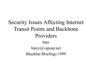 Security Issues Affecting Internet Transit Points and