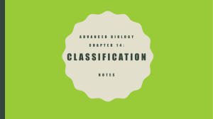 Advanced biology chapter 14: classification NOTES