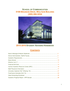 (305) 284-5234 2015-2016 Student Advising Handbook Contents