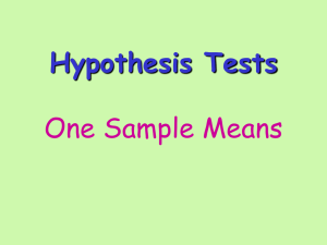 Hypothesis Test Notes
