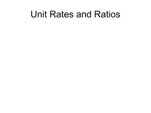 Unit Rates and Ratios