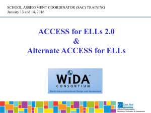 ACCESS 2.0 for ELLs Training Powerpoint