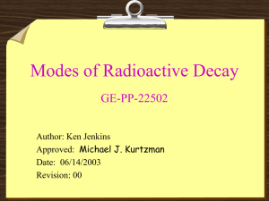 Modes of Radioactive Decay