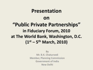 Presentation to The World Bank