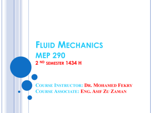 Fluid Mechanics MEP 290