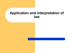 Application and interpretation of law
