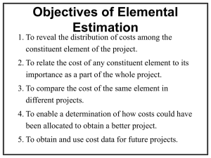 Objectives of Elemental Estimation