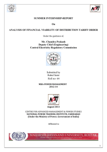 analysis of financial viability of tariff order