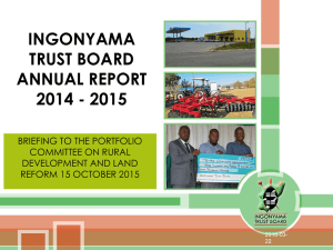 INGONYAMA TRUST BOARD ANNUAL REPORT: 2012