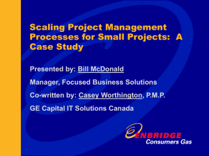 Scaling Project Management Processes for Small Projects: A Case