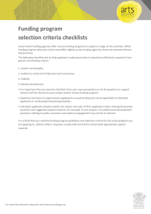 Arts Acumen Selection Criteria Toolkit DOC
