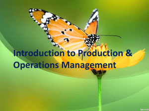 Introduction to Production & Operations Management