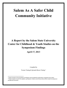 Report by the Salem State University Center for Childhood & Youth