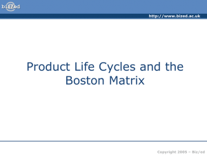 Product Life Cycles and the Boston Matrix