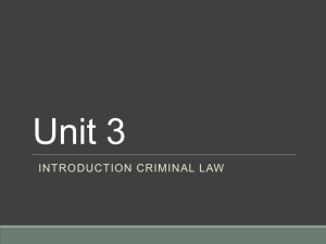 Introduction to Criminal Law - Day 1 PowerPoint