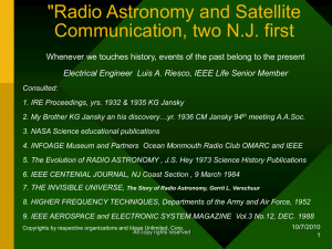 Radio Astronomy and Satellite Communication, two N.J. first