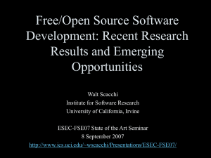 Free/Open Source Software Development: Recent Research