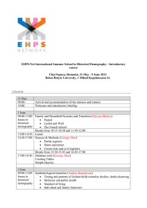 EHPS-Net International Summer School in Historical Demography