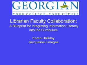 Librarian Faculty collaboration: A Blueprint for