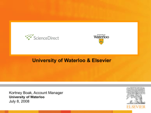 UWaterloojuly2008 - University of Waterloo Library