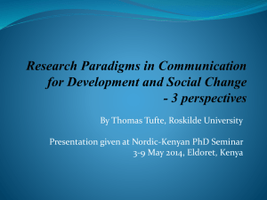 Research Paradigms in Communication for Development and Social
