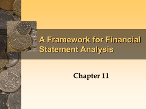 A FRAMEWORK FOR FINANCIAL STATEMENT ANALYSIS