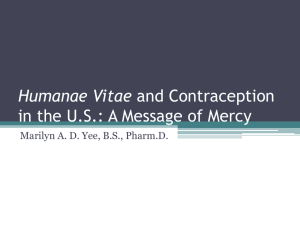 Humanae Vitae and ontraception: a message of Mercy - U
