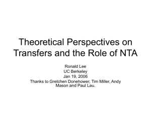 Theoretical Perspectives on Transfers and the Role of NTA