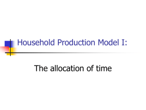 Household Production Model I: