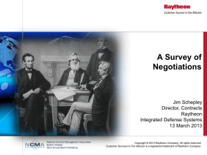 A Survey of Negotiations - National Contract Management