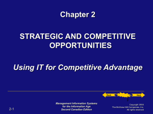 Chapter 2: Stratigic and Competative Opportunities