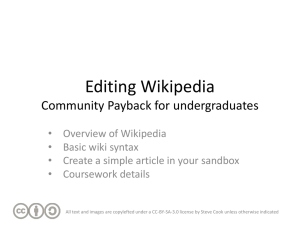 Wikipedia Workshop PPT slides