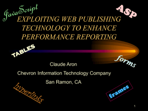 Exploiting Web Publishing Technology To Enhance Performance