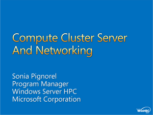 Compute Cluster Server and Networking