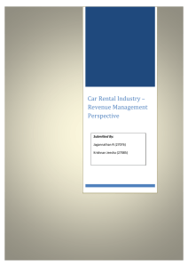Car Rental Industry * Revenue Management Perspective