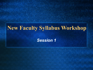 New Faculty Syllabus Workshop 07