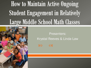 How to Maintain Active Ongoing Student Engagement in Relatively