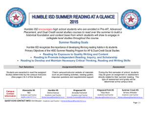 Summer Reading for AP & Dual-Credit Social Studies Classes 2015