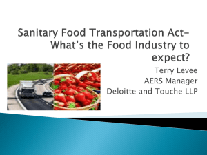 Sanitary Food Transportation