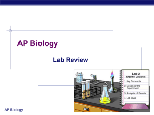 AP Biology AP Biology Lab Review Lab 1: Diffusion