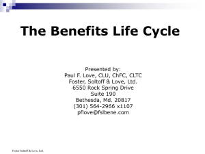 The Benefits Life Cycle