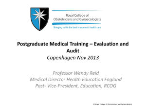 Postgraduate Medical Training – Evaluation and Audit